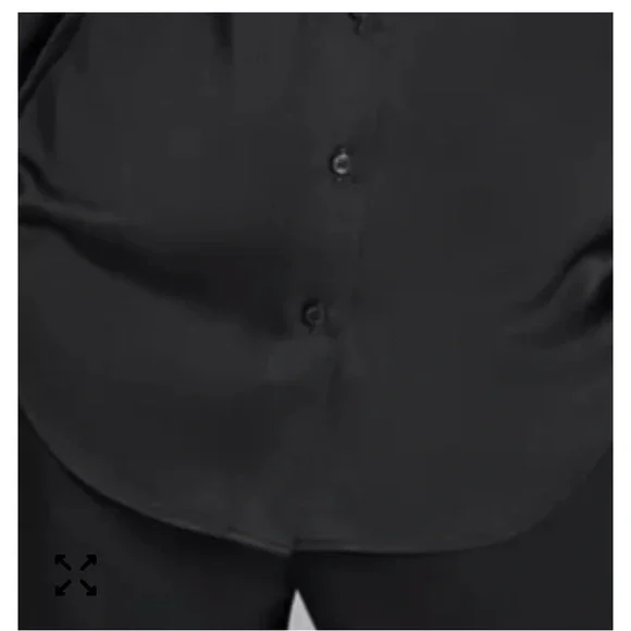 DKNY Women's Tie-Neck Front Button Long Sleeve Blouse - Picture 6 of 10